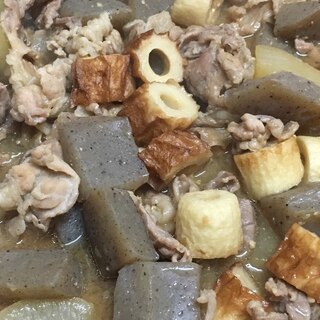 豚肉こんにゃく大根みそ煮